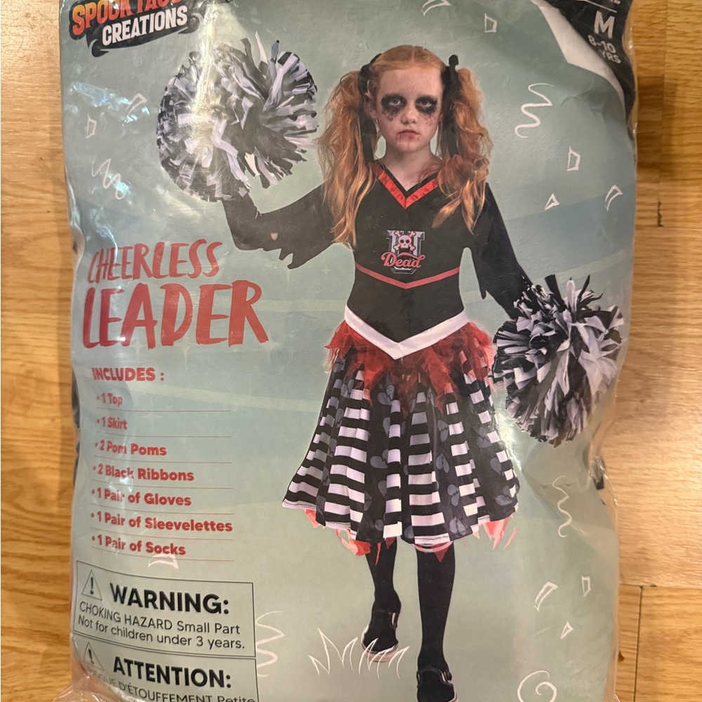 Cheerless Leader Kids Costume - Black, Red, White